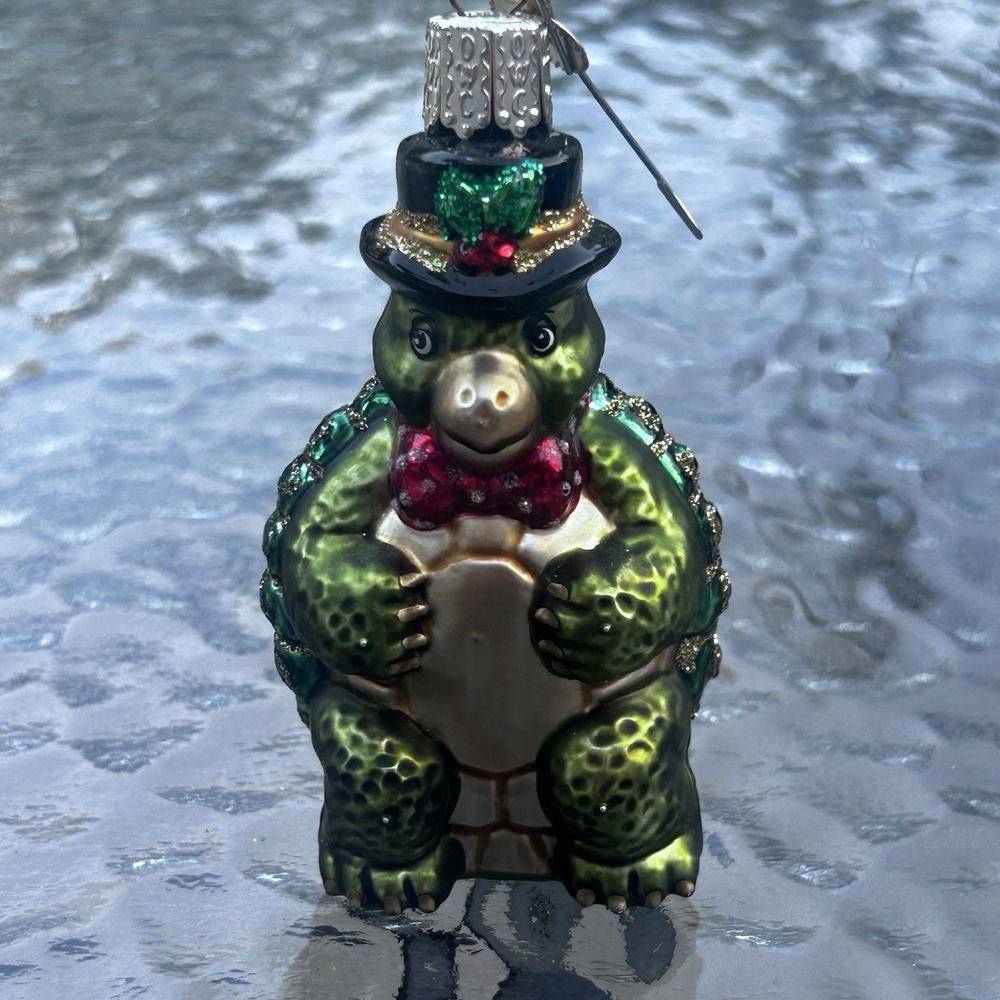 TOP HAT REPTILE TURTLE OLD WORLD CHRISTMAS TREE ORNAMENT CHRISTMAS  HOLIDAY